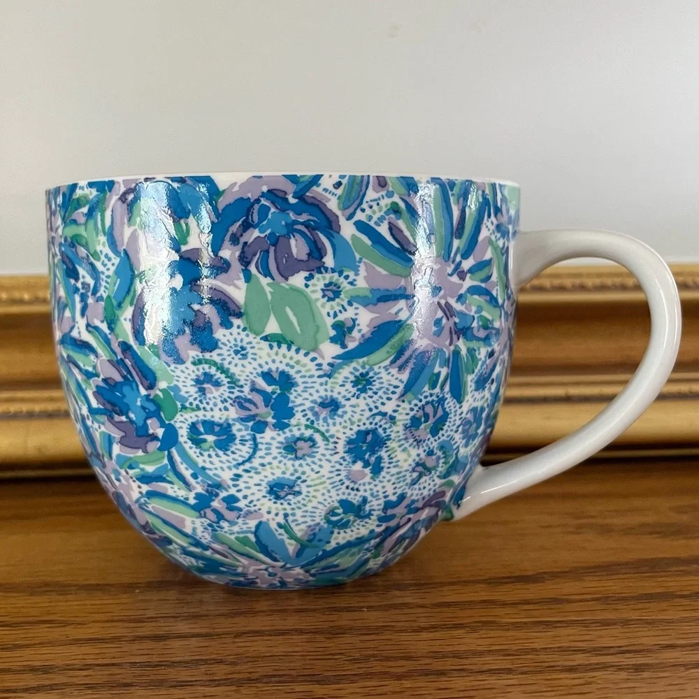 Lilly Pulitzer 12oz Ceramic Mug Blue Green Purple Floral